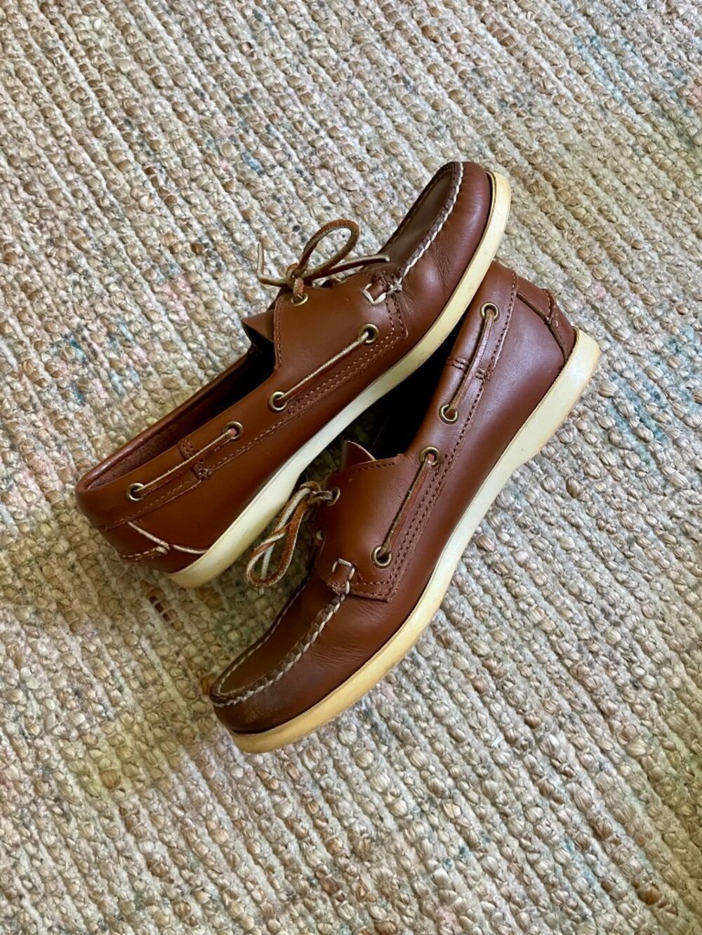 Sebago Docksides Brown Leather Boat Shoes Men's 8.5M Unisex - Picture 5 of 10